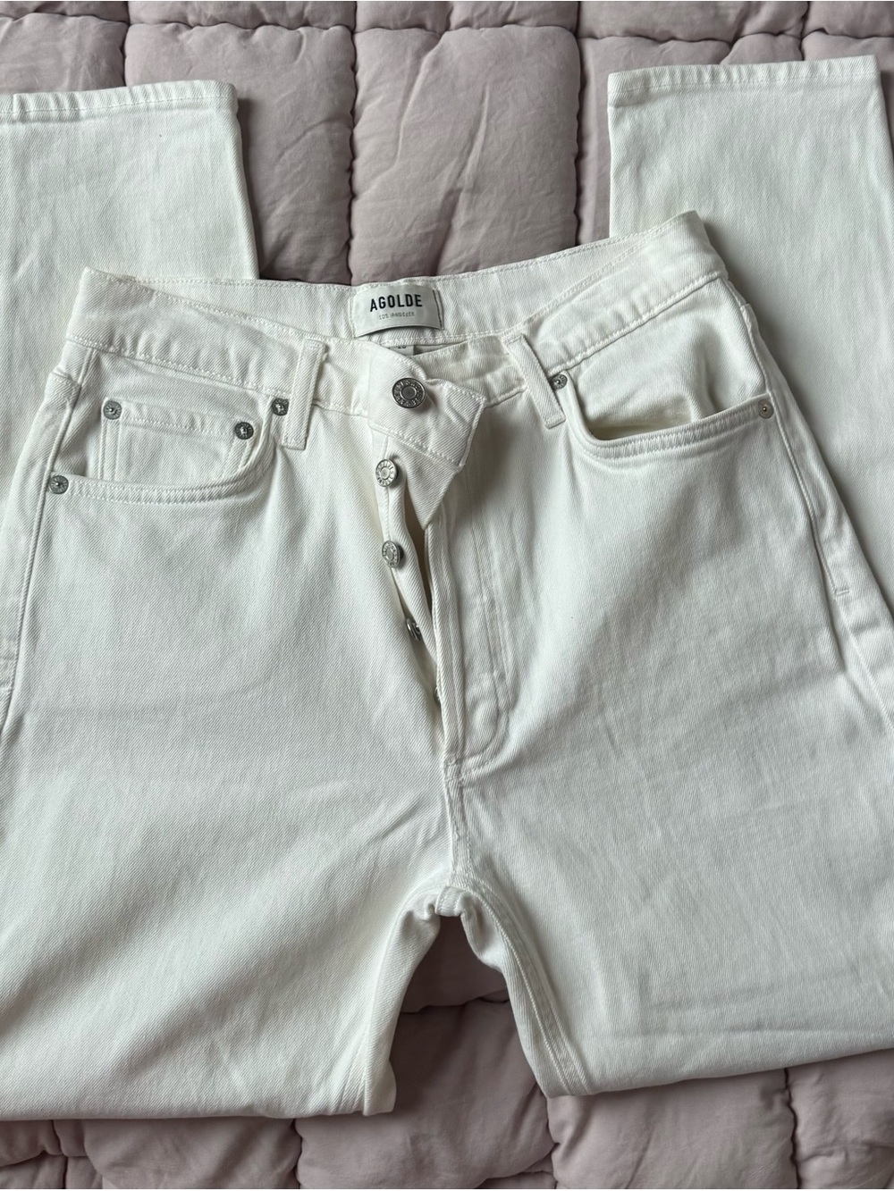 Agolde White Women's Skinny Button-Fly Jeans size 28